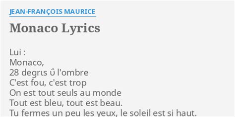 monaco lyrics translation